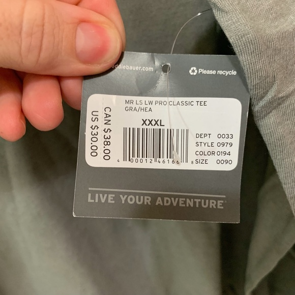 Eddie Bauer Legend Wash Pro Long Sleeve T-Shirt in Grey Size XXXL - Picture 4 of 5